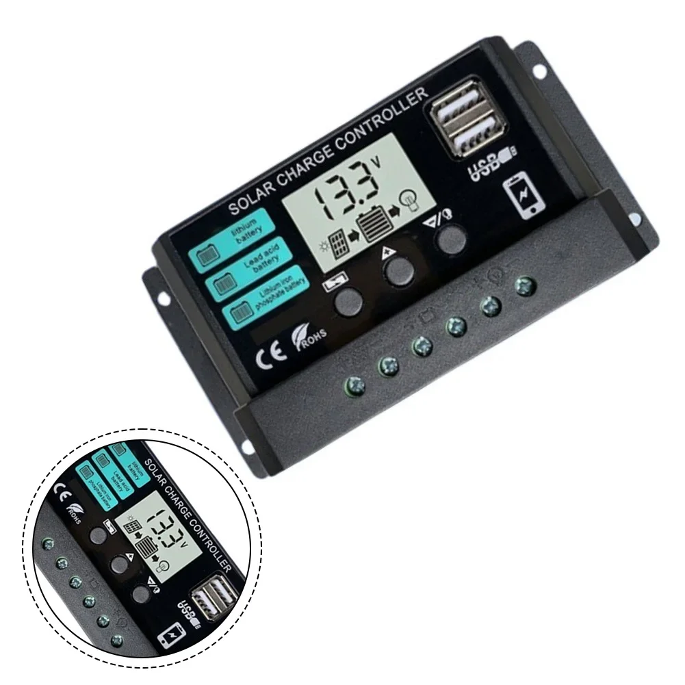 12V/24V DC Solar Charge Controller With LCD Monitor, Anti-Reflux Circuit, And Multi-Safety Features For Home And Industrial Use