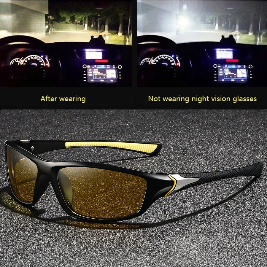 Fashion Vintage UV400 Sports Unisex Night Vision Glasses Reduce Visual Fatigue Lenses Anti reflective Outdoor safety Goggles