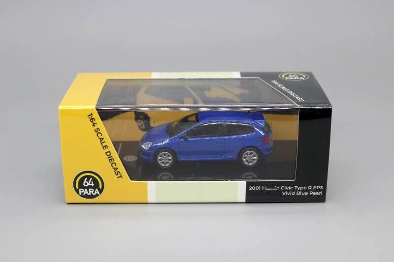 NEW PARA64 1/64 Scale Civic Type-R EP3 2001 Alloy Toy Cars 3 inches 7cm Models For Collection Gift