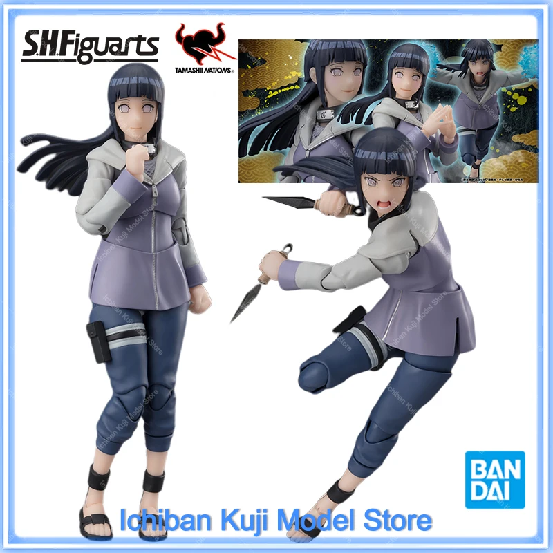 100%Original Bandai Naruto S.H.Figuarts SHF Hinata Hyuga Virtuous Byakugan PVC Action Figure Model Collection Toys Gifts