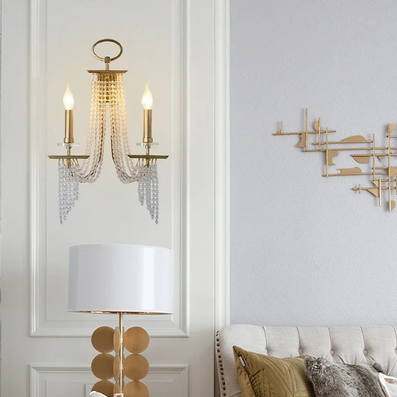 Luxe kaarskroonluchter romantische kristallen hanglamp voor villa eetkamer slaapkamer binnen decor kunst woonkamer hanglamp