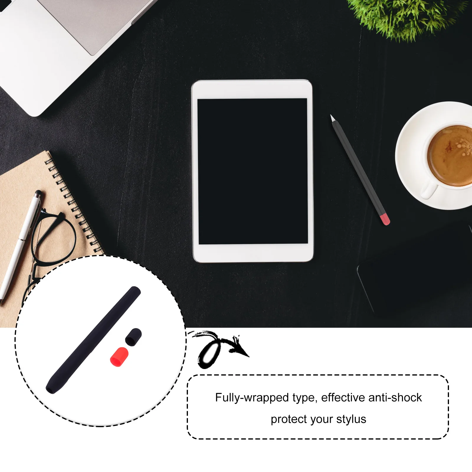 1PC Touch Pen Stylus Protector Modern Two Color Contrast Fully Wrapped Anti Shock Cover Thickened Drop Resistant Recyclable