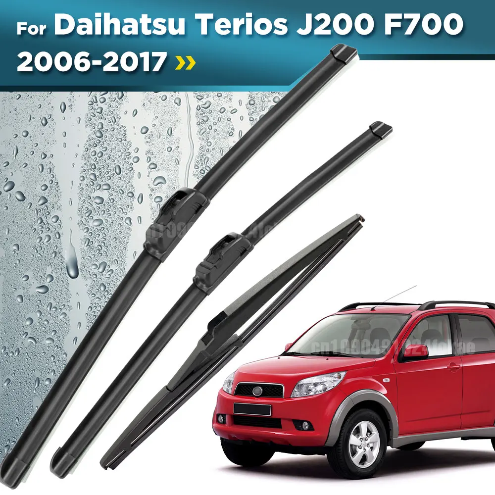 

For Daihatsu Terios J200 F700 2006-2017 2007 2008 Wiper Front&Rear Wiper Blades Windshield Windscreen Window Brushes 21"+18"+12"