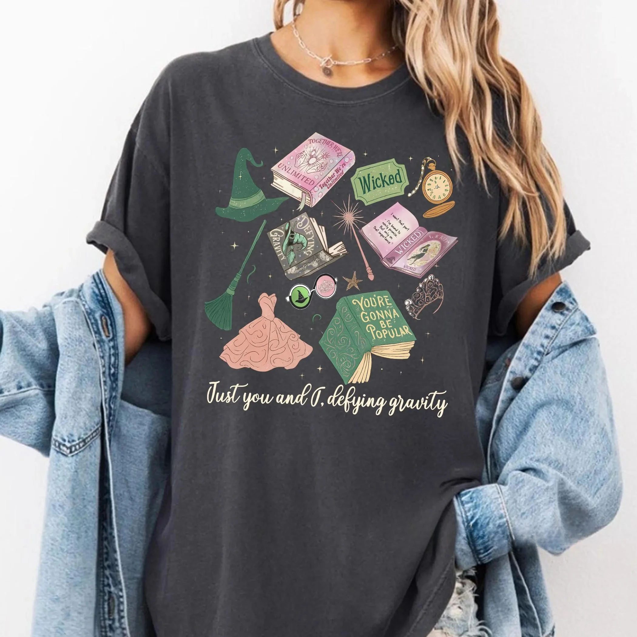 Summer Women's Vintage Wicked Changed for Good T-Shirt Cotton and Breathable Short Sleeve Streetwear Oversized Loose Casual