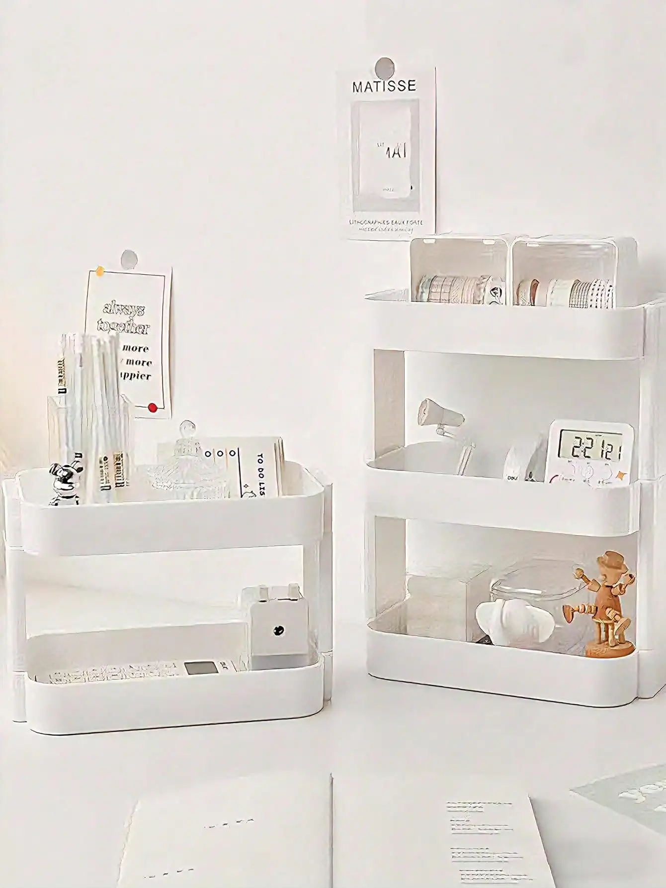 

1pc Multi-Layer Desktop Organizer Rack: Bookshelf, Cosmetic & Storage Shelf for Dorm, Office, Kitchen & Bedroom