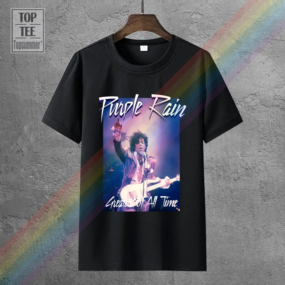 Men Adult Slim Fit T Shirt S-Xxl Prince Purple Rain T-Shirt In Black 80'S Greatest Goat Music Pop Icon Rip S 3Xl