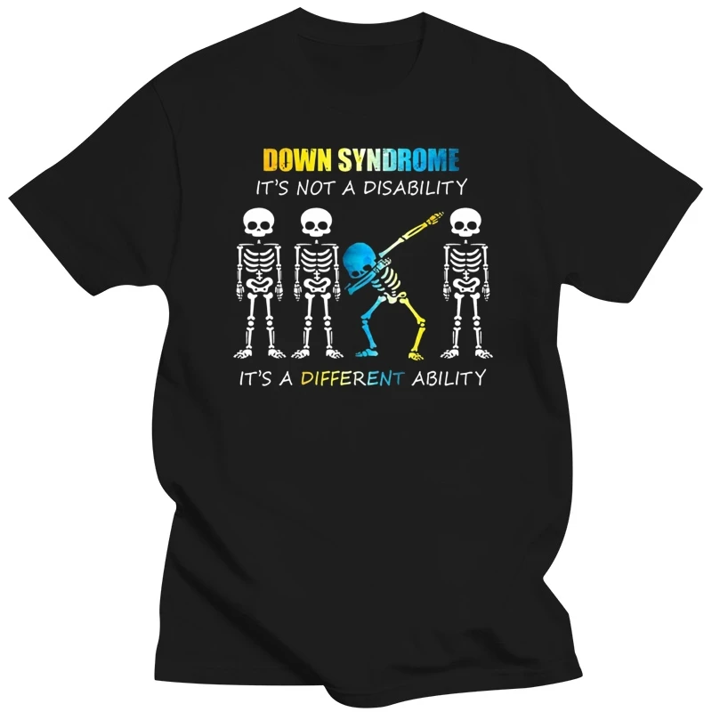 Down Syndrome It'S Not A Disability T-Shirt Dabbing Skeleton Black, Navy T-Shirt New Fashion Tee Shirt