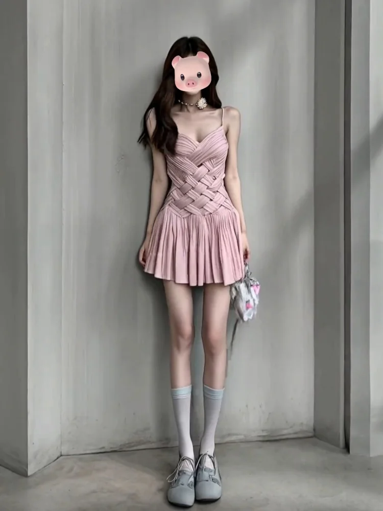 

Ele Pure Desire Sle ort Dr Women's Faion Spring Item High Waist Sexy Color Gown A-Line Skirt for Ladies