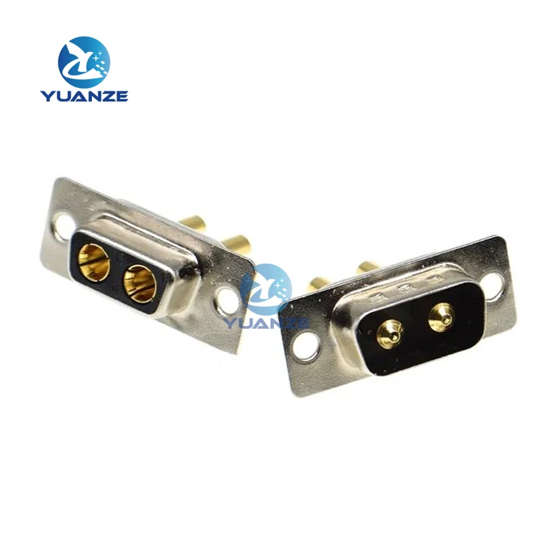 1PCS 2W2 2V2 30A 2 PIN Gold plated male female high current Connector D-SUB adapter solder type 2pin plug socket high power