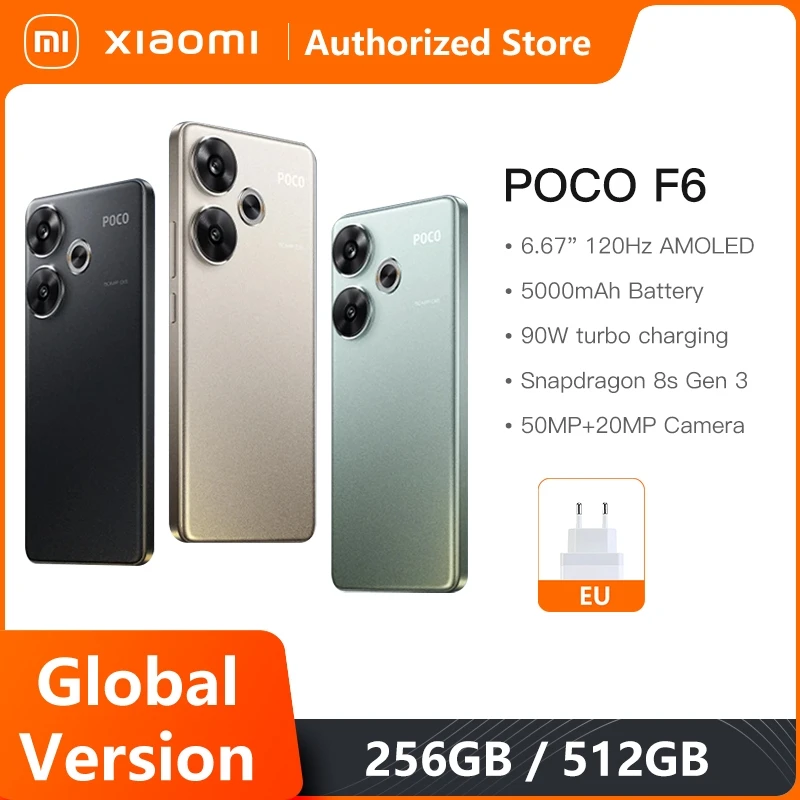 POCO F6 5G Global Version Smartphone 256GB 512GB Snapdragon®8s Gen 3 6.67\