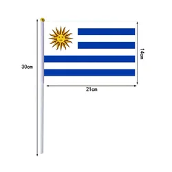 10 Pcs/lot Uruguay Hand Waving Flags 14x21cm Uruguay Flag Wholesale