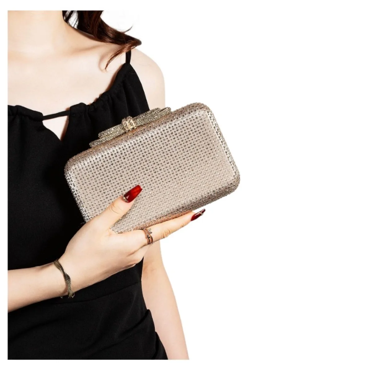 

New Rhinestone Evening Bag Small Square Shoulder Crossbody Fashion Clutch Purse Classic Versatile Daily Use
