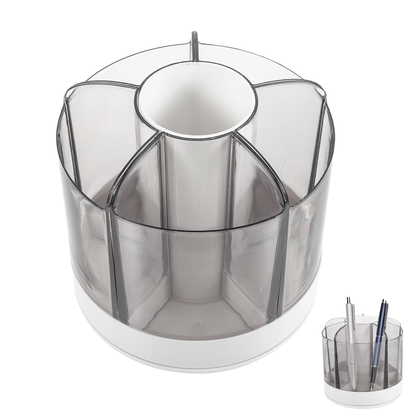 

Rotation Pen Holder Large Capacity Transparent Desk ganizer Storage Box White 360 Degree Rotating Pencil Holder For Office