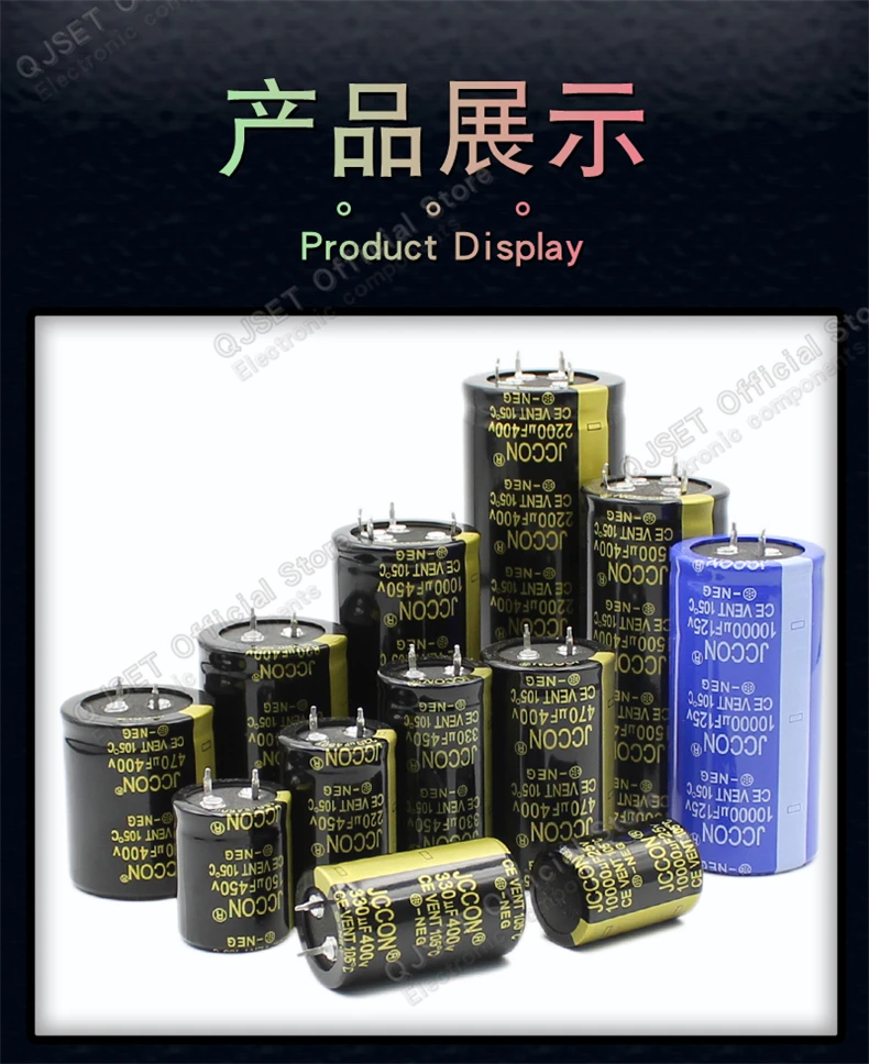 2 Stück 35 V 450 V 63 V 80 V 100 V 25 250 V 200 V 400 V 10000 uf 15000 uf 22000 uf 330 uf 47000 uf 6800 uf JCCON Pow Audio-Elektrolytkondensator – Detail 10