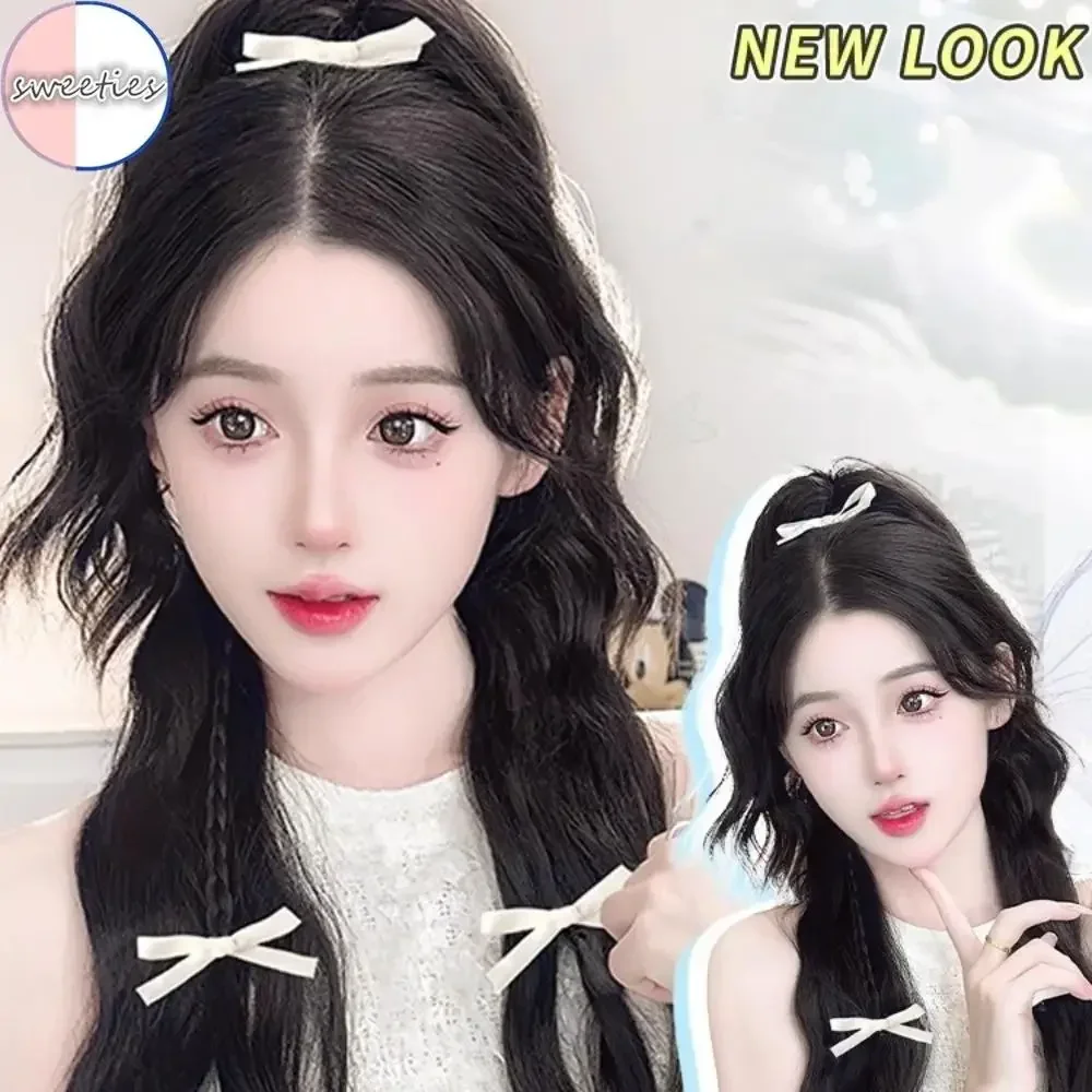 女性のための蝶ネクタイクリップ、合成ポニーテールウィッグ、女性のバレエヘアエクステンション、ハイローセット、ボクサーシミュレーション、y2k