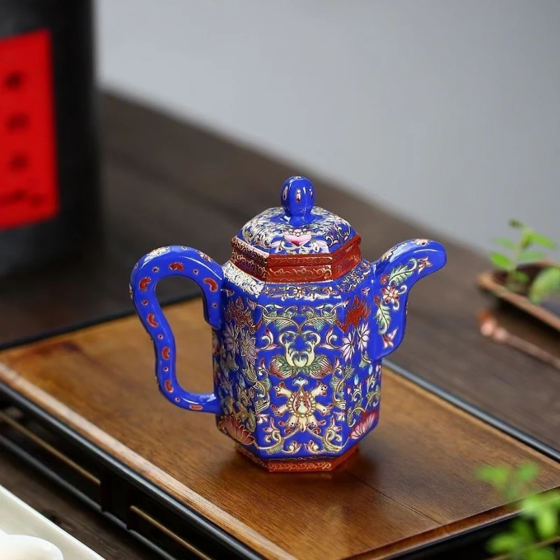 

Zisha pot Kung Fu tea set Teapot enamel color