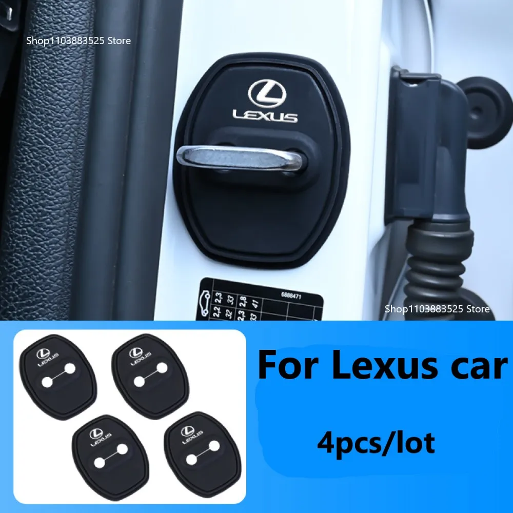 

4pcs Car Door Lock Buckle Silicone modify Shell Sticker For Lexus RX300 CT200H ES200 GS300 IS250 ES LS LC NX UX RX RZ GX LX LM G