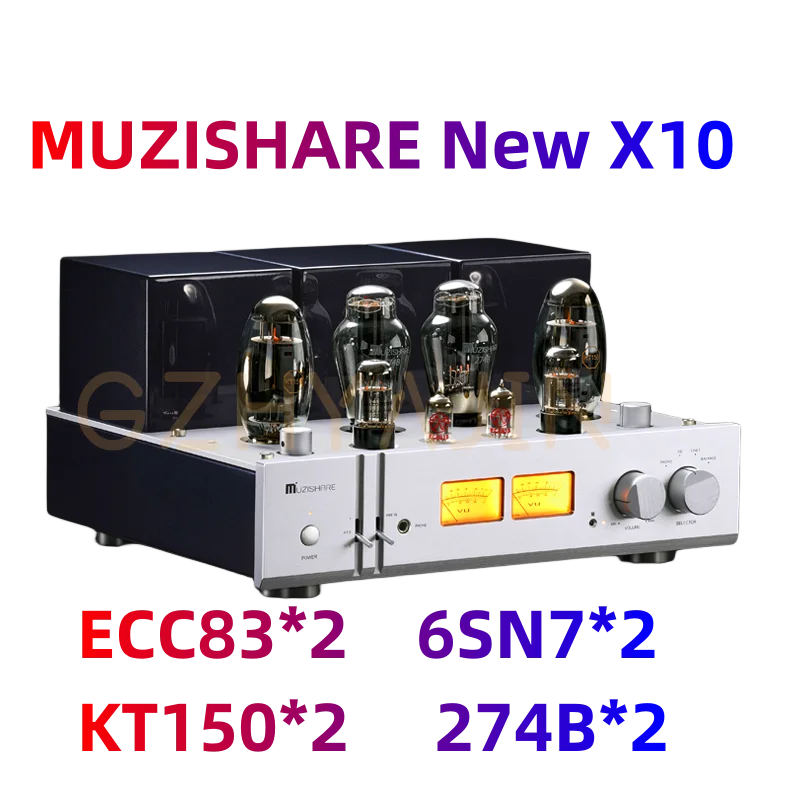 

MUZISHARE New X10 KT150 Tube Amplifier HIFI EXQUIS Phono Stage / Integrated / Pure Power Lamp Amp with Remote