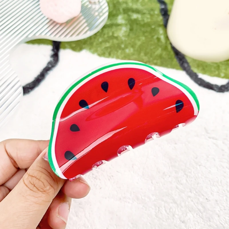 Fun Fruit Hair Claw for Children Fruit Enthusiast Gift Acrylic Hairpin Hair Accessories Perfect for Birthdays K3KF