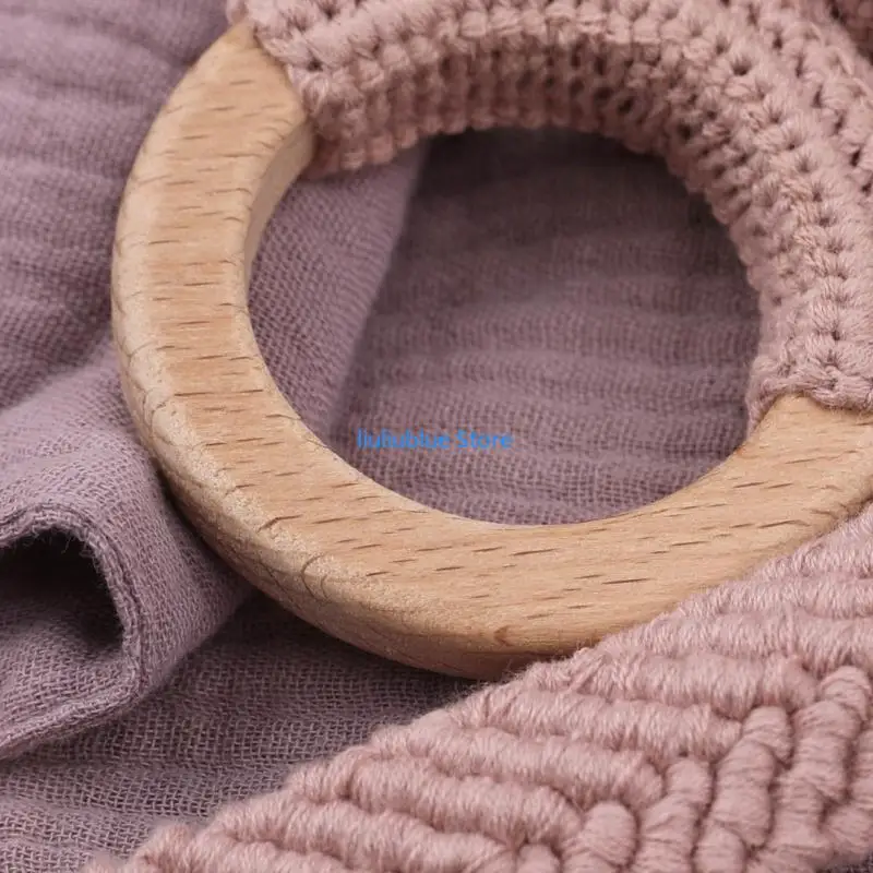 مجموعة من 5 قطع من بطانية مهدئة للأطفال ومنشفة للتجشؤ ولعبة عضاضة 62CF #2