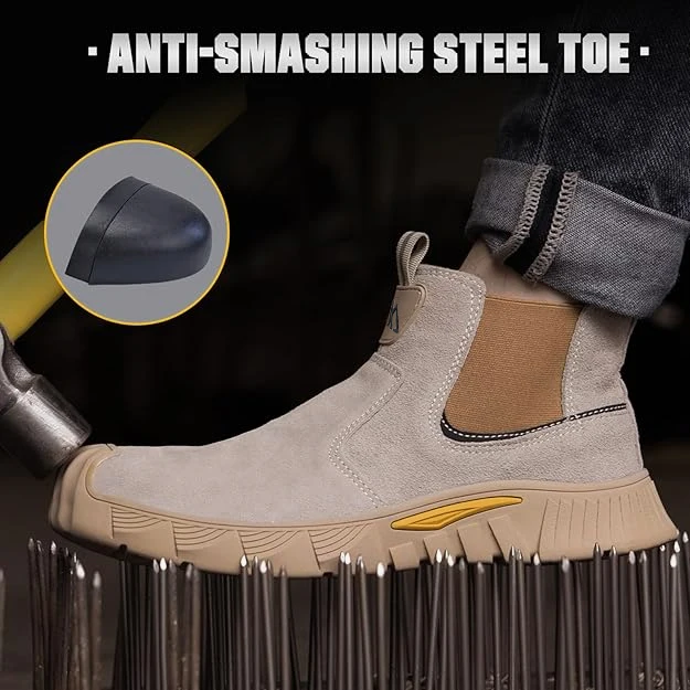 Fabrikqualität Herren-Sicherheitsschuhe Komfortable Herren-Arbeitsschuhe Unzerstörbare Durchstichsichere Leichte Outdoor-Arbeitsstiefel – Detail 10