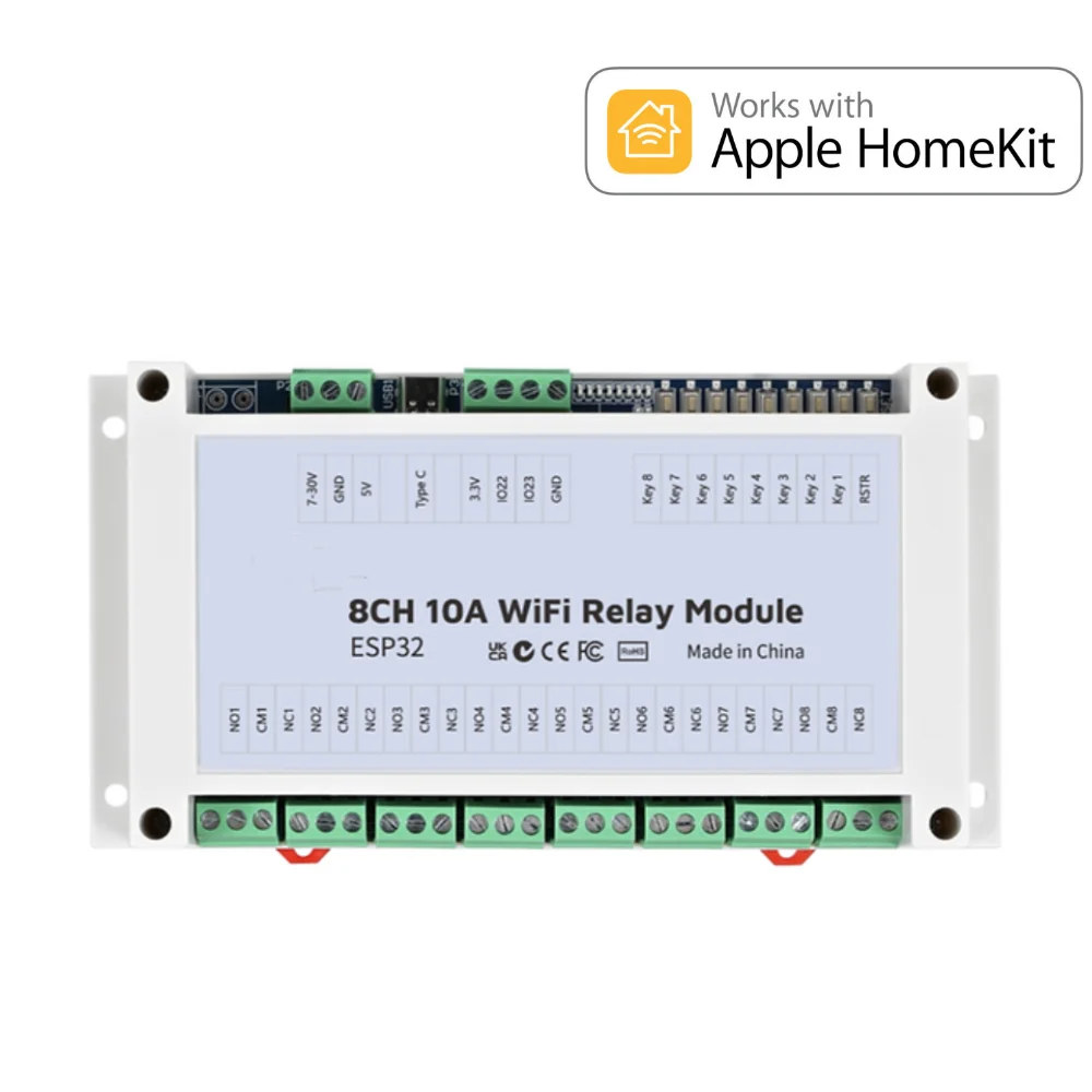 Homekit MQTT 8CH RF433 Inching/Self-lock/Interlock Relay ESP32