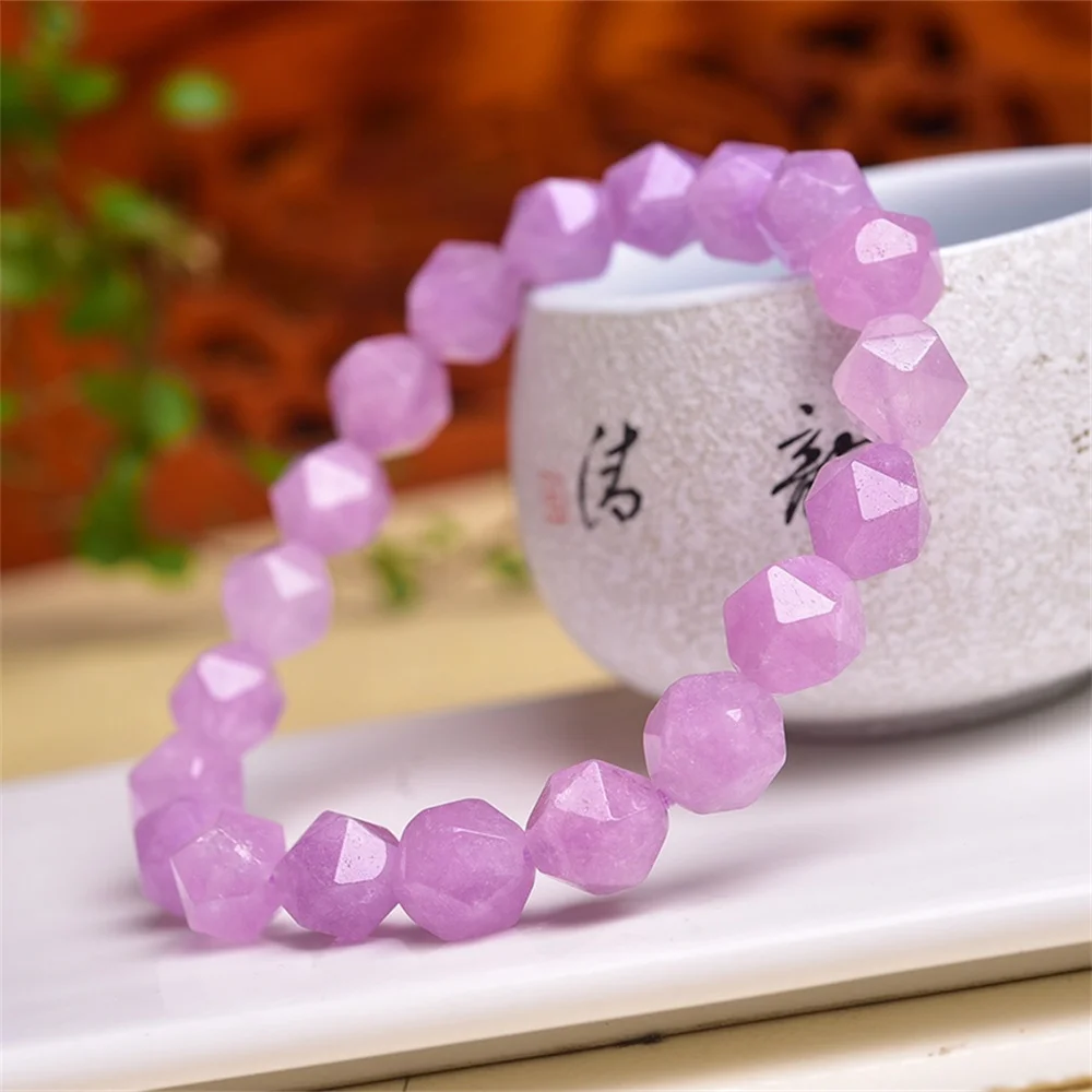 10MM Natural Lavender Amethyst Quartz Faceted Bracelet Crystal Reiki Healing Stone Fashion Jewelry Gifting Gift For Women 1pcs