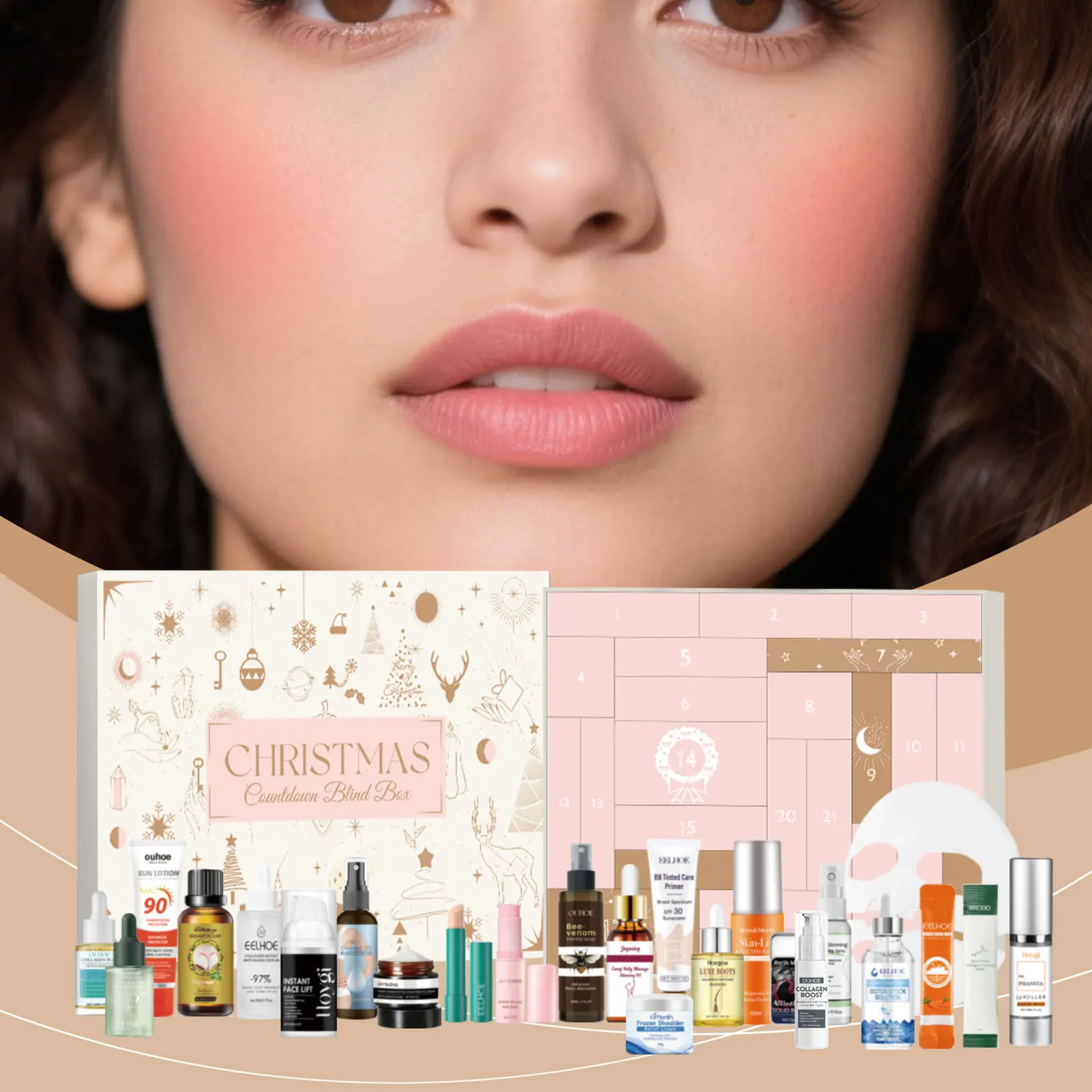 

Xmas Skincare Countdown Box 24-Day Exciting Beauty Surprises Relaxation Spa Night