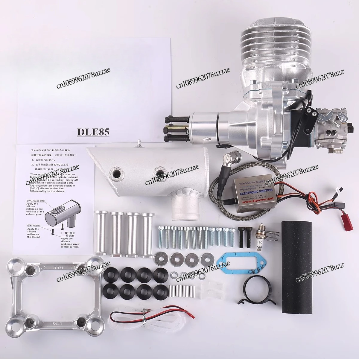 85 Model Gasoline Engine Natural Air Cooled Hand Start 85CC Displacement Single Cylinder Two Stroke Side Exhaust