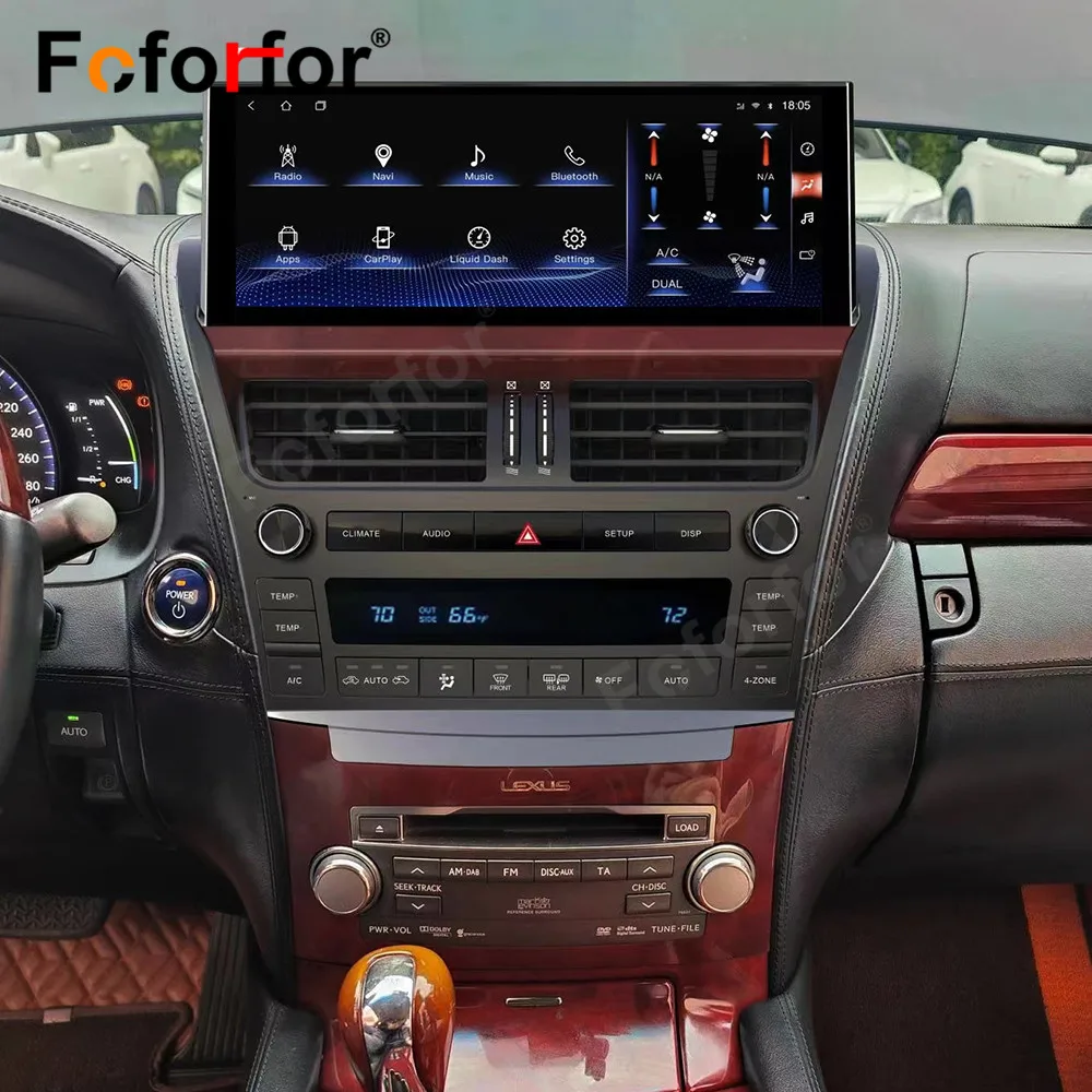 ترقية أندرويد 13 QLED شاشة السيارات ستيريو لكزس LS460 LS600 2006-2012 سيارة لتحديد المواقع والملاحة رئيس وحدة مشغل وسائط متعددة وسائل الإعلام