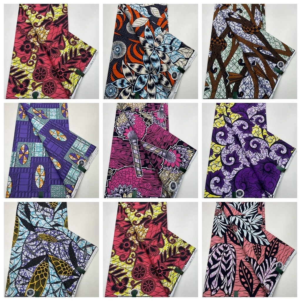 Ankara Fabric African Real Wax Print Fabric 100% Cotton High Quality 6 Yards African Fabric For Party Dress Nigeria Ankara Wax