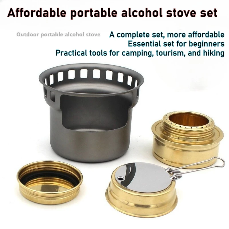 

Split Type Alcohol Stove with Windproof Cover Aluminum Alloy Cookware Tea Stove Camping Stove Accessories Outdoor Hiking Trip