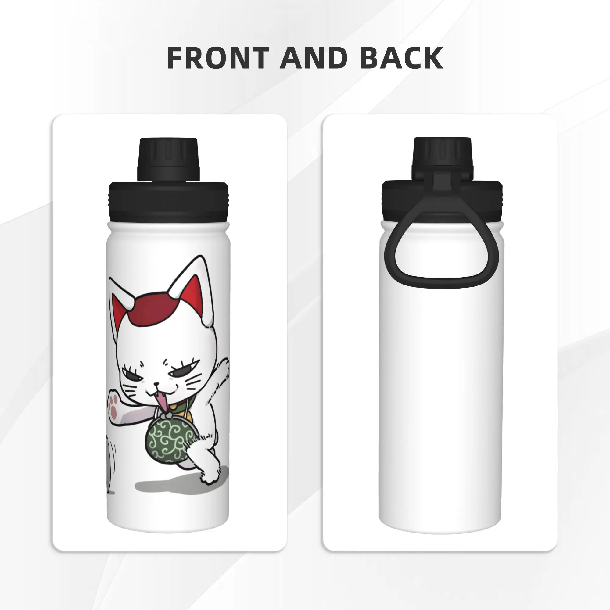 Anime Dandadan Turbo Granny Cat 18OZ Sports Insulated Kettle  Thermal Cup Stainless Steel Travel Outdoor Mugs Water Bottle
