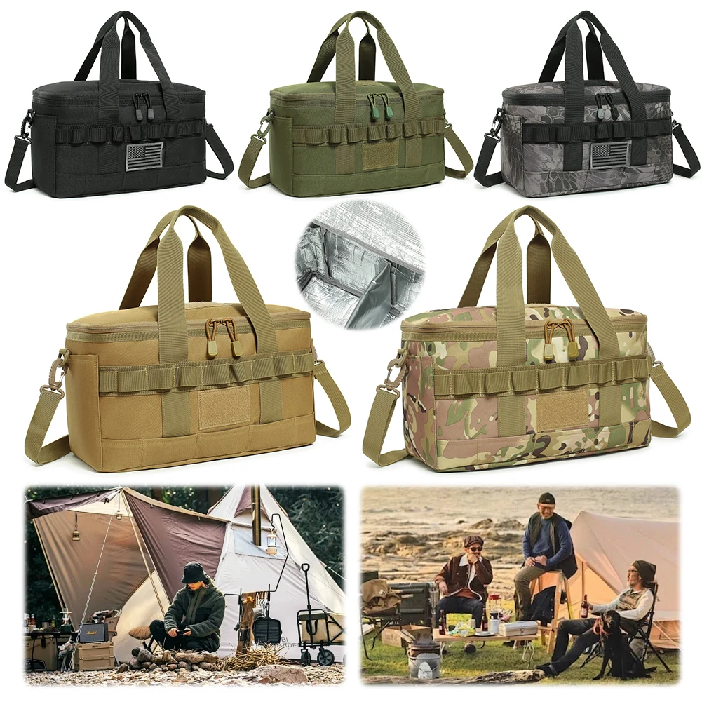 Tactical Lunch Bag Outdoor Heavy Duty Lunch Box Work Leakproof Insulated Durable Thermal Cooler Bag Meal Camping Picnic Bag