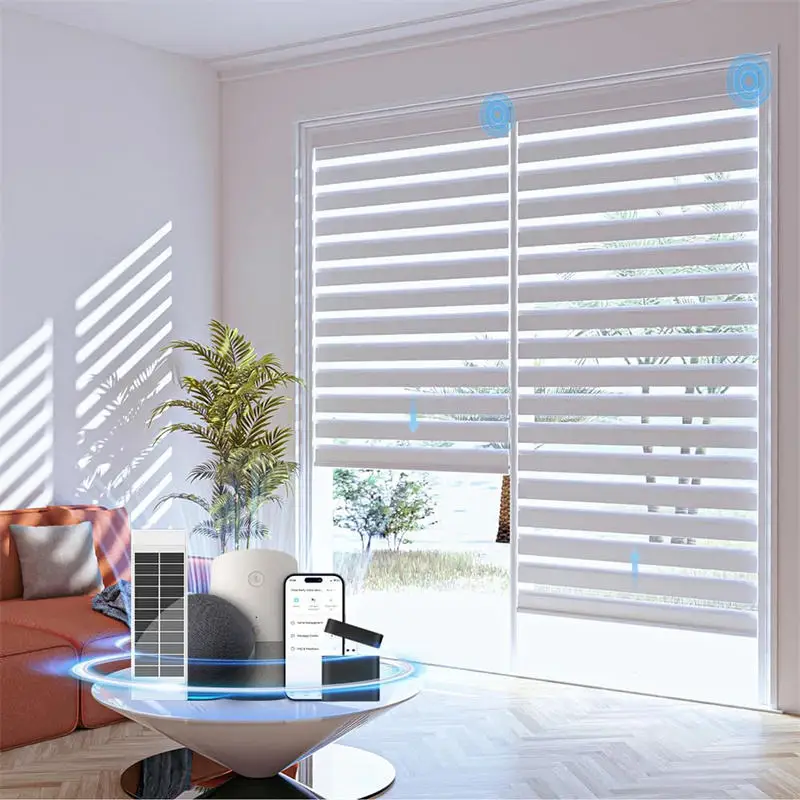Trending Zebra Roller Blinds. One twist to change light & privacy level. Clean modern look. Fit any window size. Get yours today