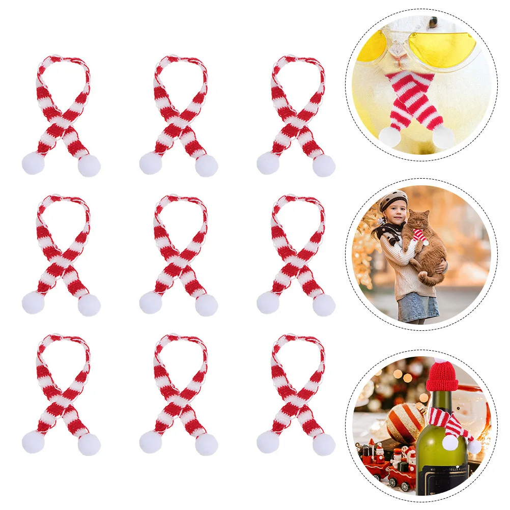

9Pcs Pet Xmas Scarves Christmas Patterns Soft Comfortable Dog Cat Scarfs Washable Reusable Holiday Decorations