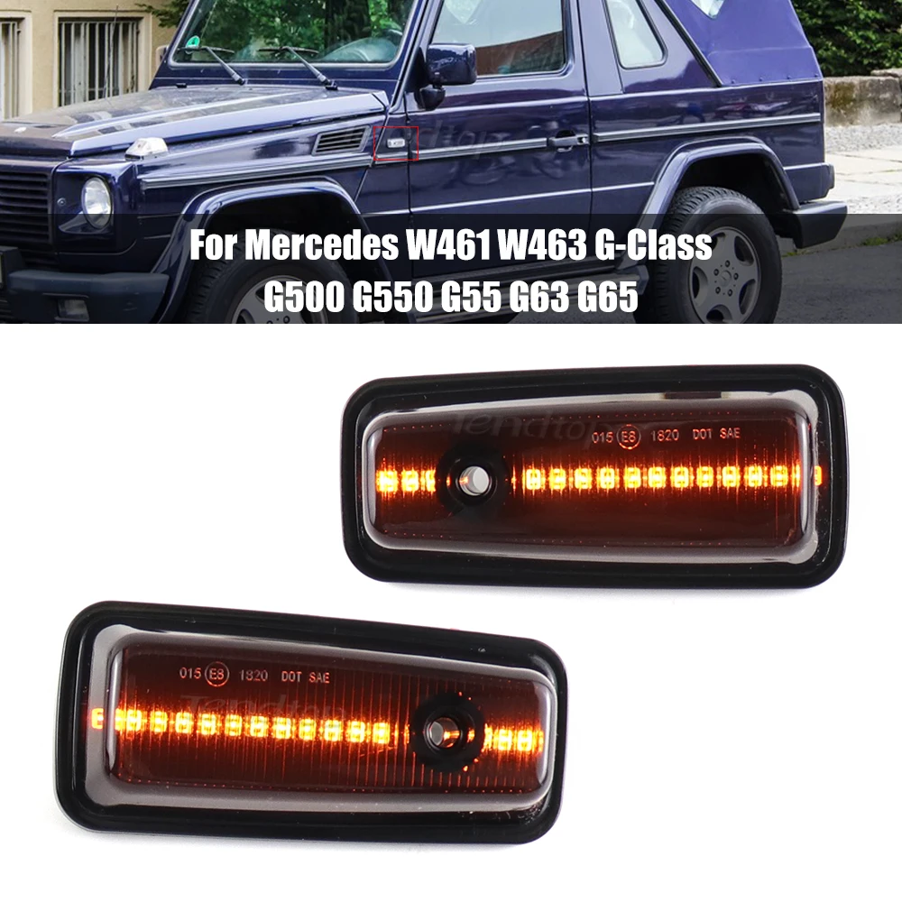 2Pcs Side Marker Light For Mercedes Benz G-Class W460 W463 W461 G500 G550 G55 G63 G65 Turn Signal Lights Sequential Lamp Blinker