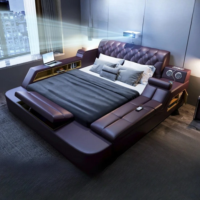 Luxury Drawers Storage Double Bed European Pretty Living Room Frame Samrt Beds Queen Modern Letto Matrimoniale Bedroom Furniture