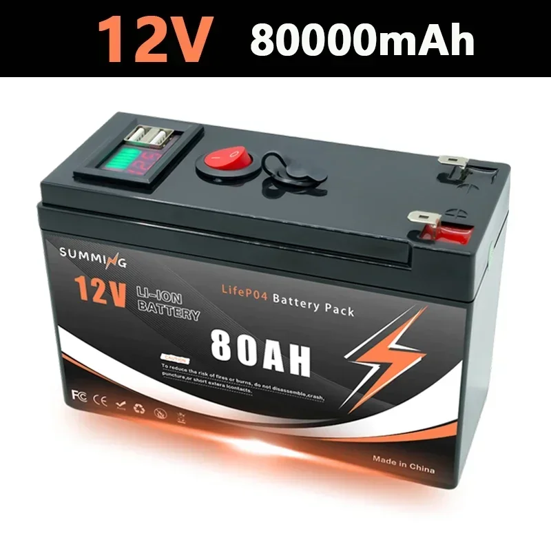 Upgrade 12V 150Ah LiFePO4 oplaadbare lithiumbatterij,️4000+ cycli, voor kleine UPS, zonne-energie, Fishfinder, Power Wheel