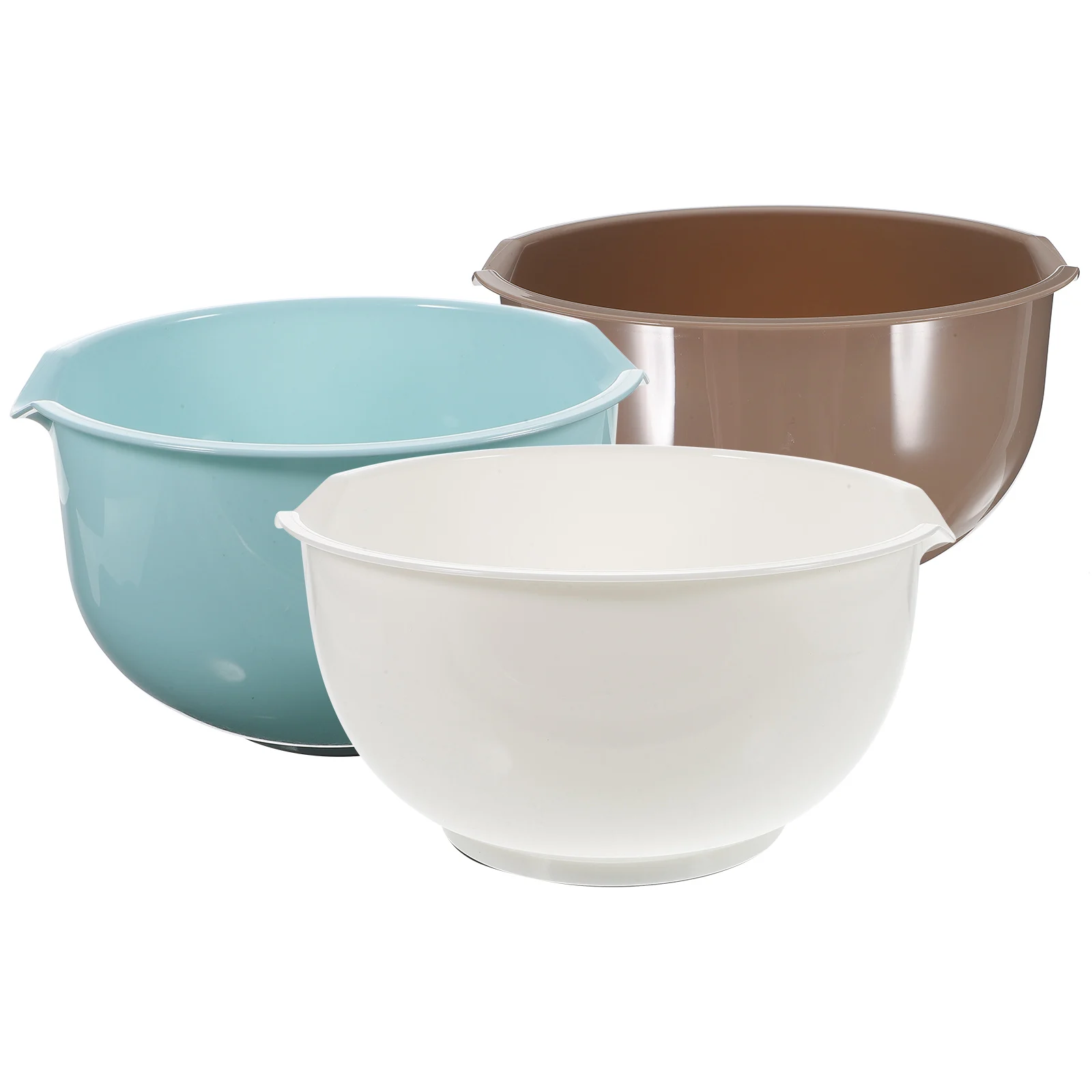 

3pcs Salad Bowl Lightweight Portable Large Capacity PP Material Kitchen Bowls for Vegetable Fruit Dessert Home Use