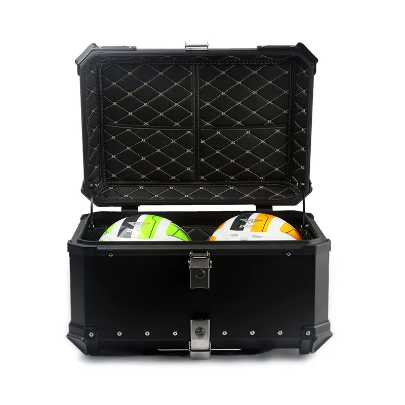 65L Original Color Aluminum Alloy Storage Luggage Top Cases Motorcycle Rear Box Luxury Waterproof