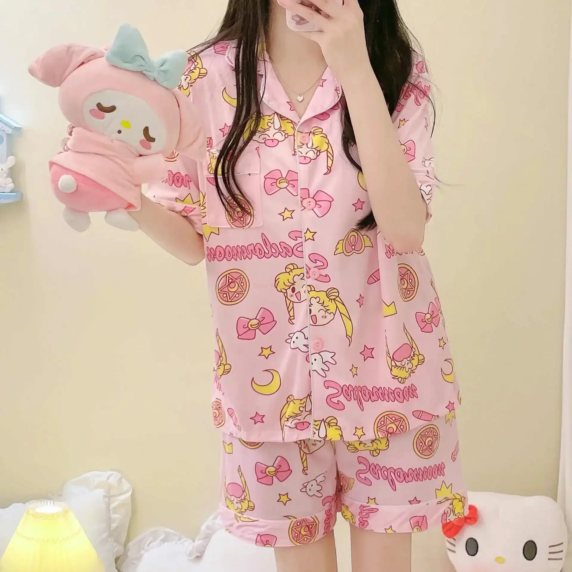 New Sailor Moon Womens Pajamas Soft Pretty Soldier Sailor Moon Pajama Sets Girls Pajama Pants Long Sleeve Suit Gifts