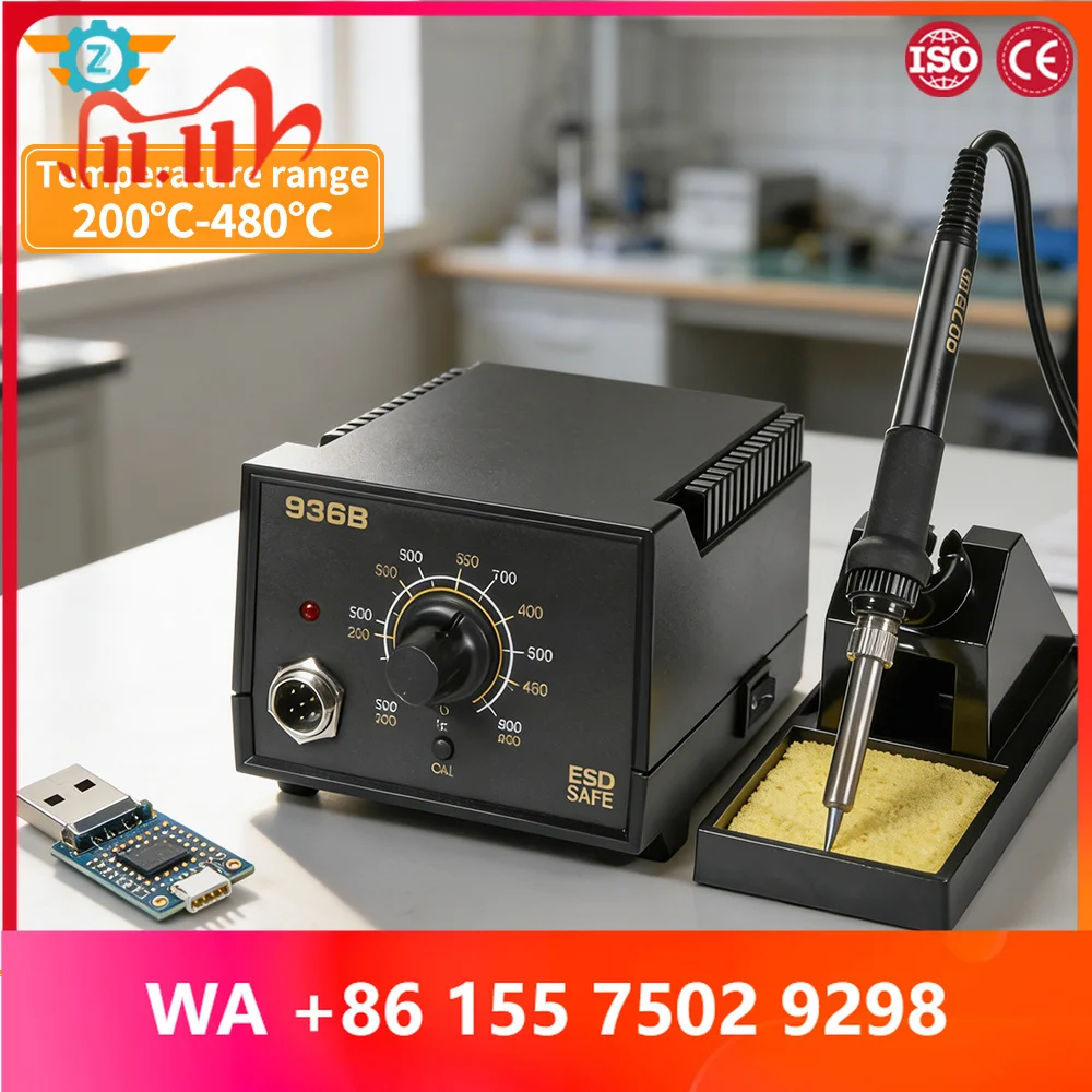9-in-1 Soldering Iron Kit 936 60W Digital Soldering Station with Adjus Temp for Electronics Phone PCB Circuit Board Repair
