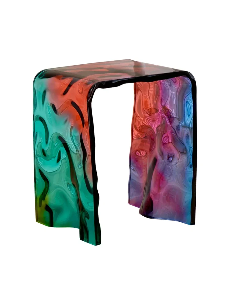 Net-red acrylic rainbow stool, colorful shoe changing stool, casual stool, transparent, luxurious, fashionable