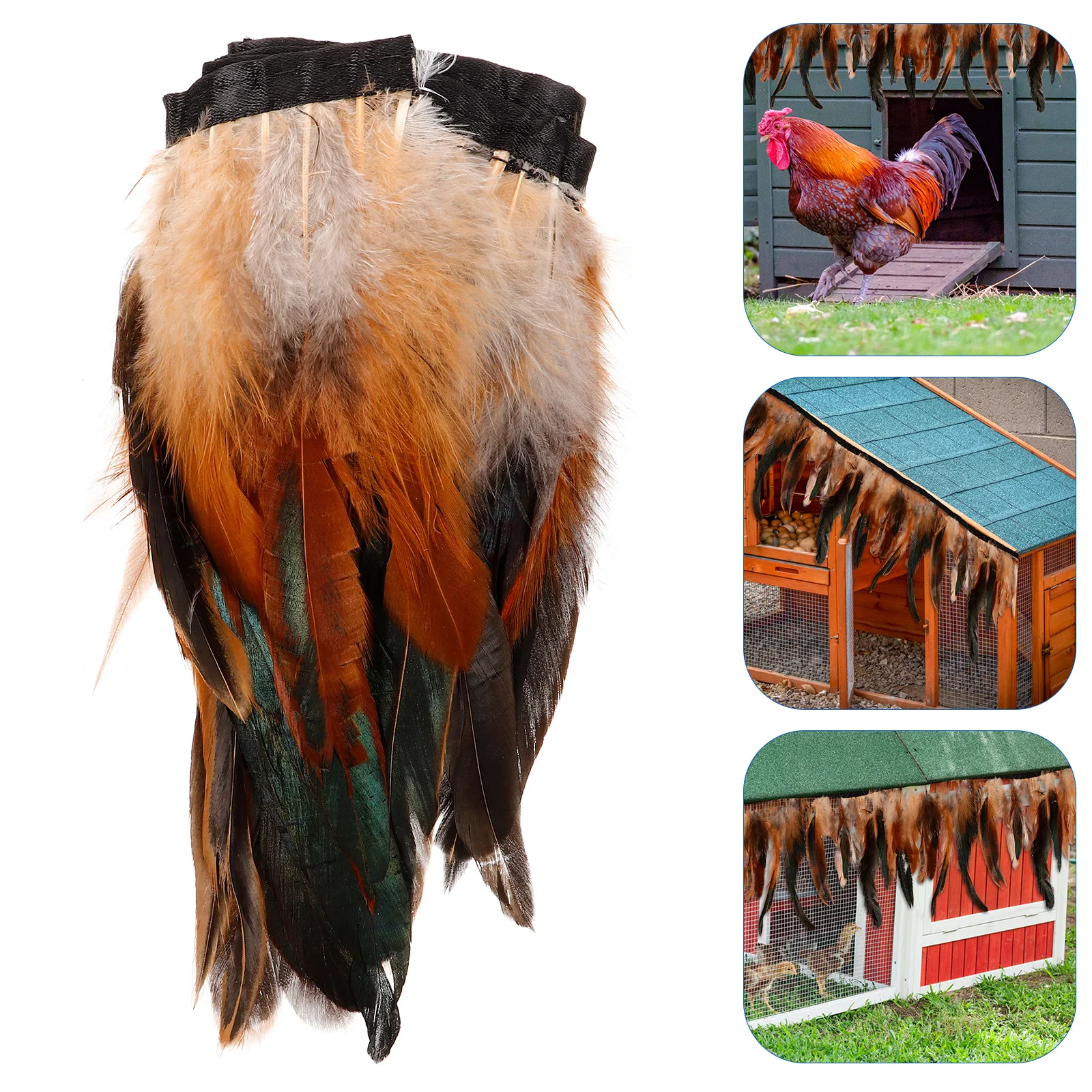 Decoración para gallinero, adorno de pluma Natural, placa calefactora, falda cálida, longitud personalizada, decoraciones artísticas