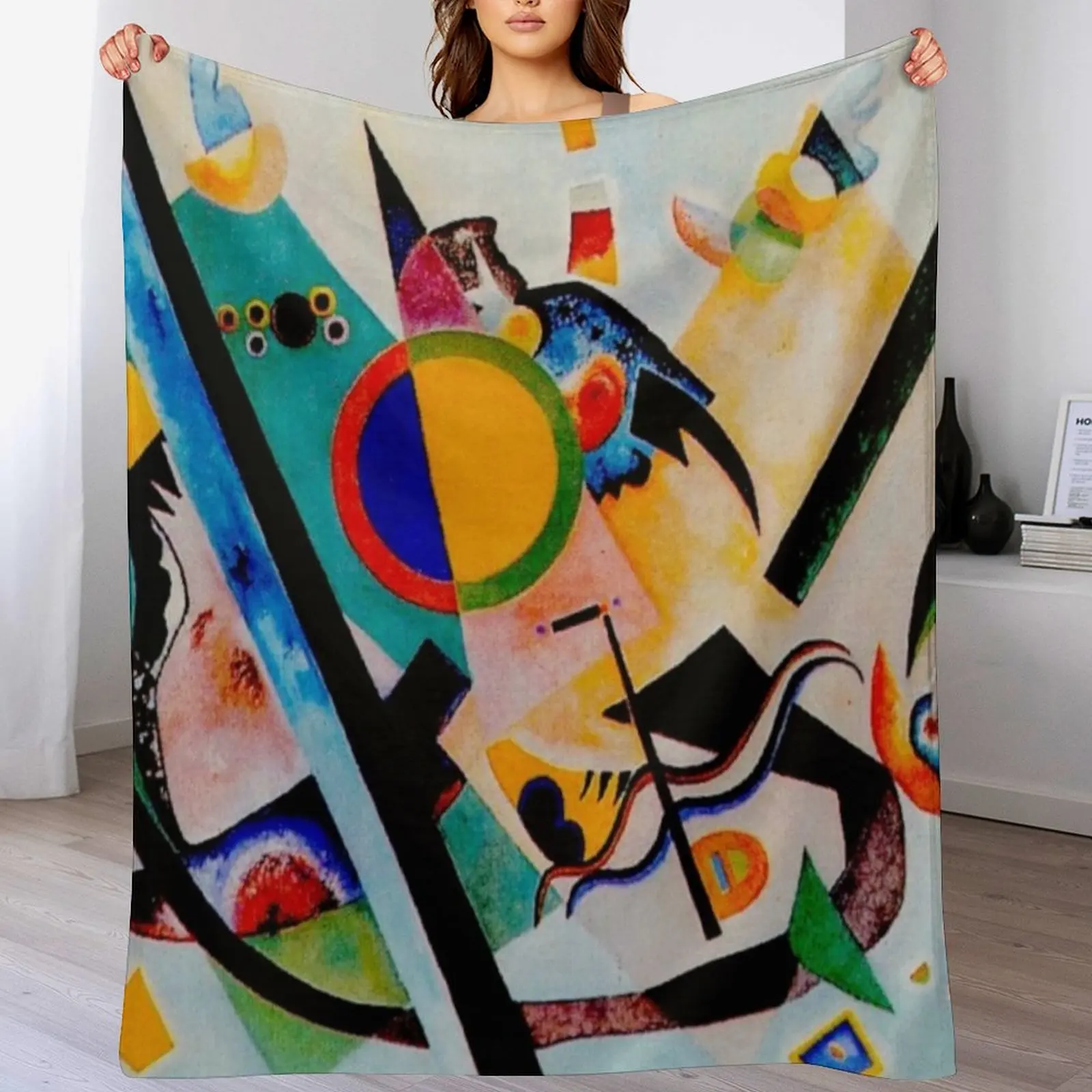 Wassily Kandinsky | Multicolored-Circle |Kandinsky Inspired Throw Blanket Vintage Decorative Sofas Blankets