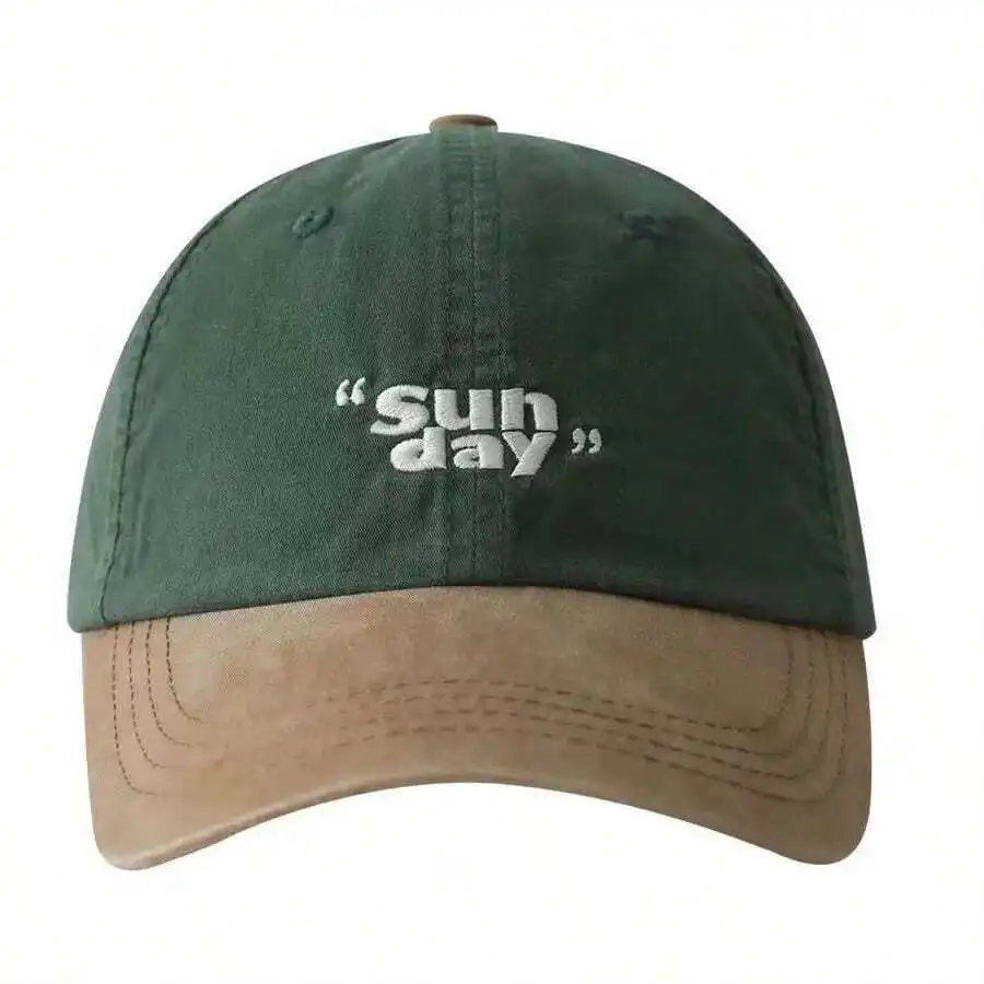 

Retro Contrast Color Sun Day Embroidered Baseball Cap For Adults Outdoor Sun Protection