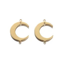 20pcs Raw Brass Celestial Moon Charms Crescent  Pendant Connectors For DIY Dangle Earrings Necklace Jewelry Making Accessories