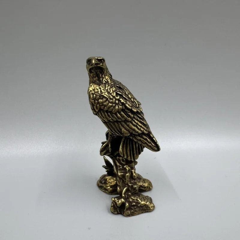 Antique Collectible Bronze Ornament, Pure Brass Eagle Decorative Craft