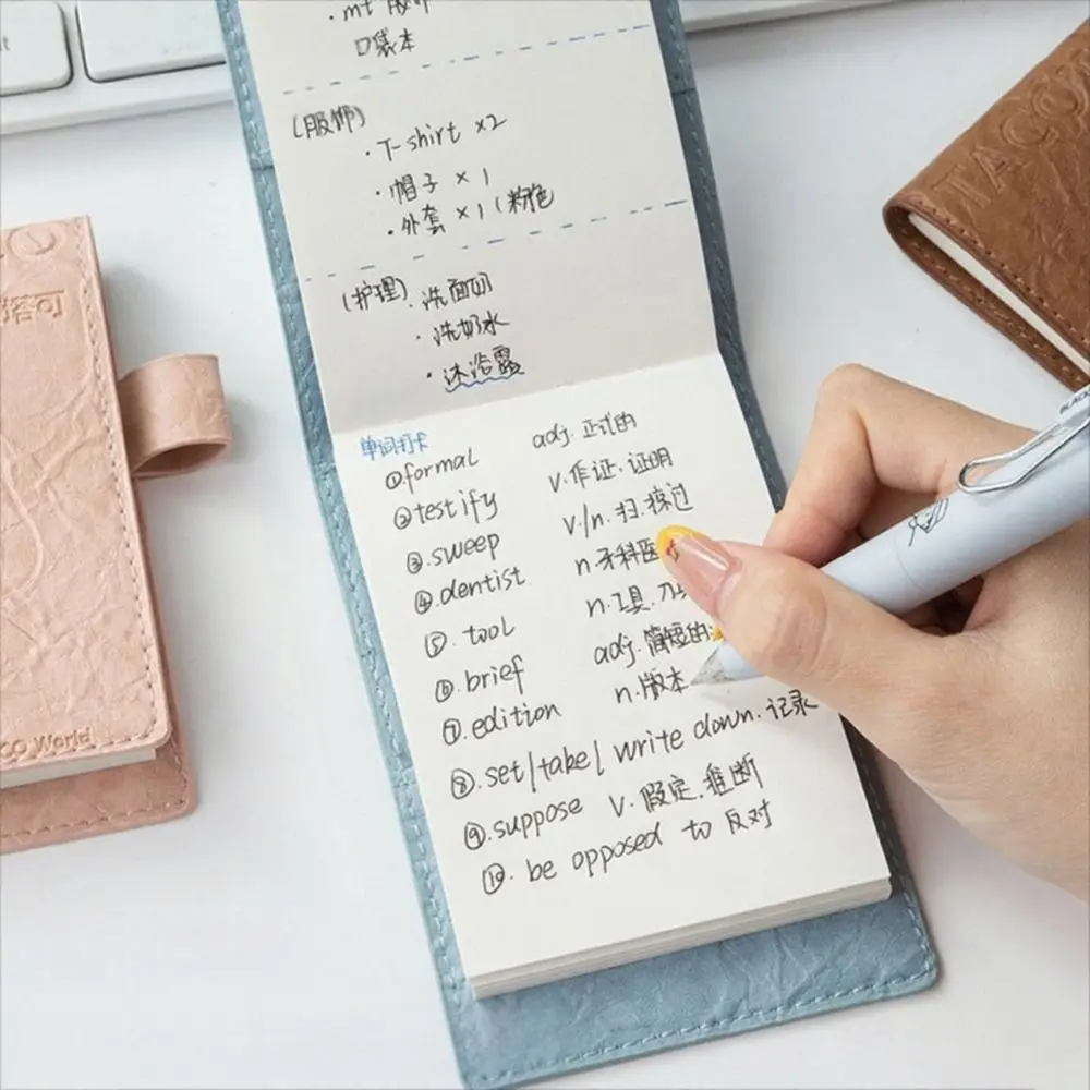 Retro a7 mini livro de bolso couro do plutônio em branco página interna cadernos cor sólida bloco de notas estudantes material escolar